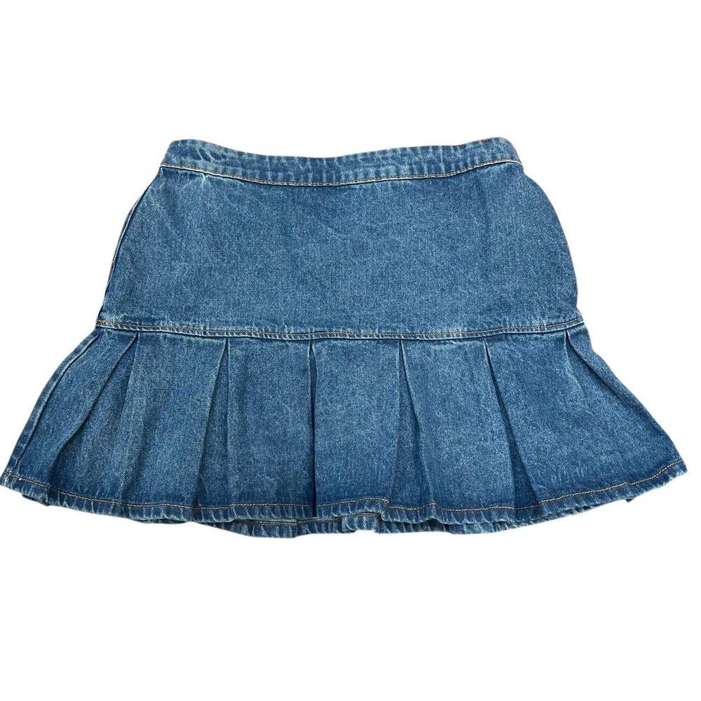 Lioness Rescue Me Denim Pleated Mini Skirt Blue Women’s XL (US 10) Zip Back